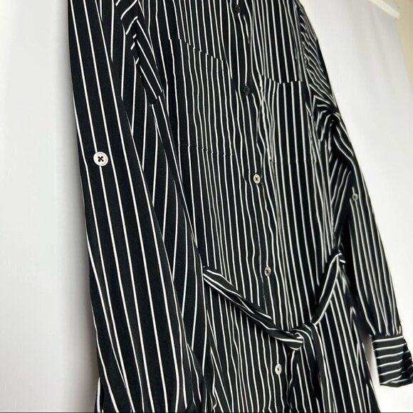 Adelyn Rae, Striped Shirt Maxi Dress. Black & white. Size: XS - NWT. - Picture 8 of 12